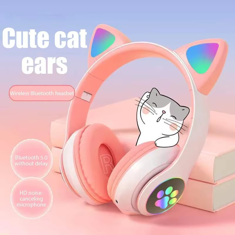 Esports Gaming Earphones - JST-28 Wireless Headphones Cat Ears Bluetooth