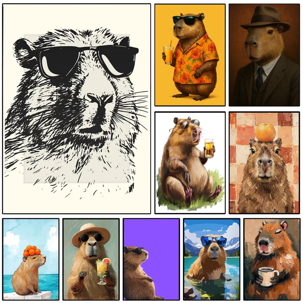 Sunglasses Capybara Print Wall - Esports Gaming Wallpaper review and price