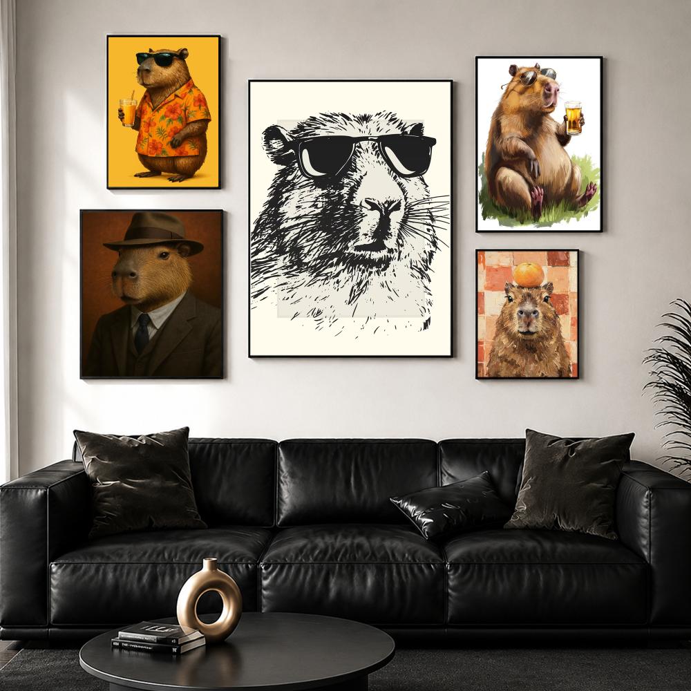 Sunglasses Capybara Print Wall - Esports Gaming Wallpaper review and price