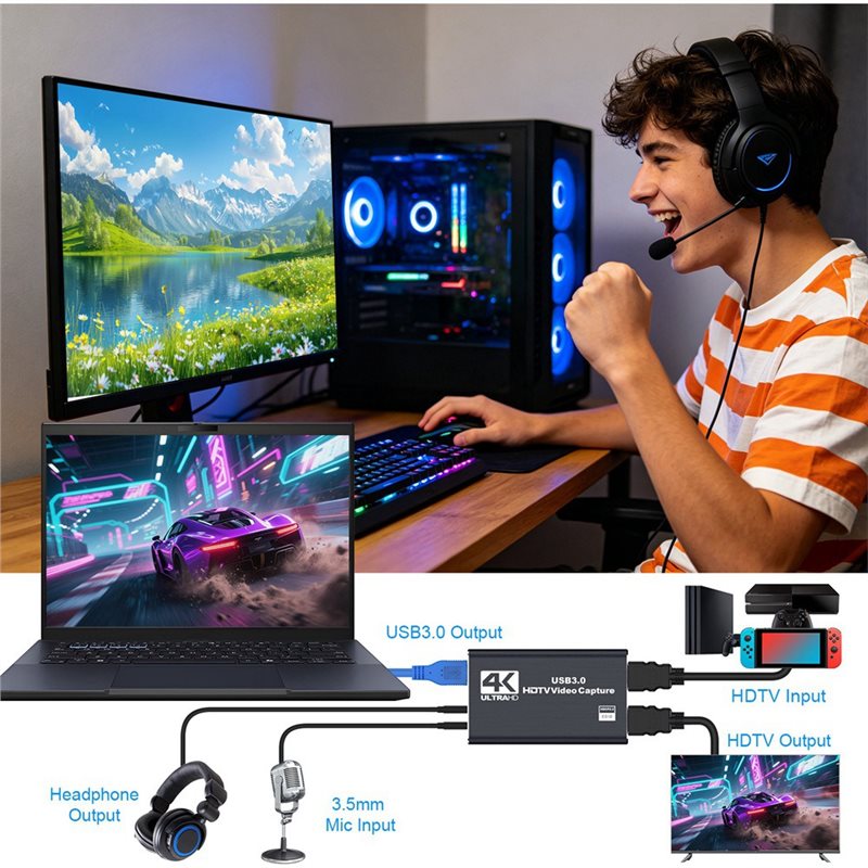 AT82-Game For PC Recording 4K  - Capture Card 4K Hdmi review and price