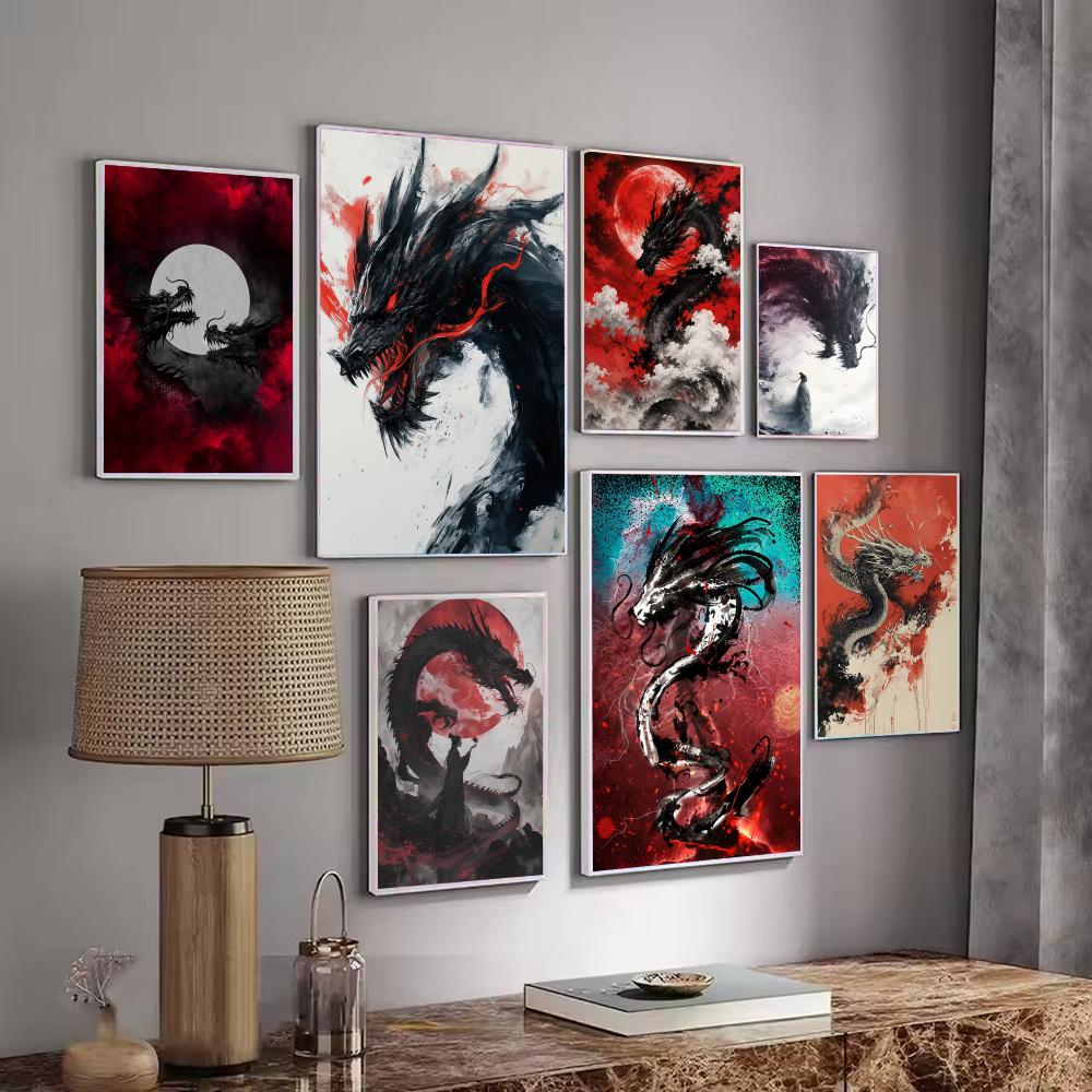 Black Dragon Poster Waterproof - Esports Gaming Wallpaper review and price